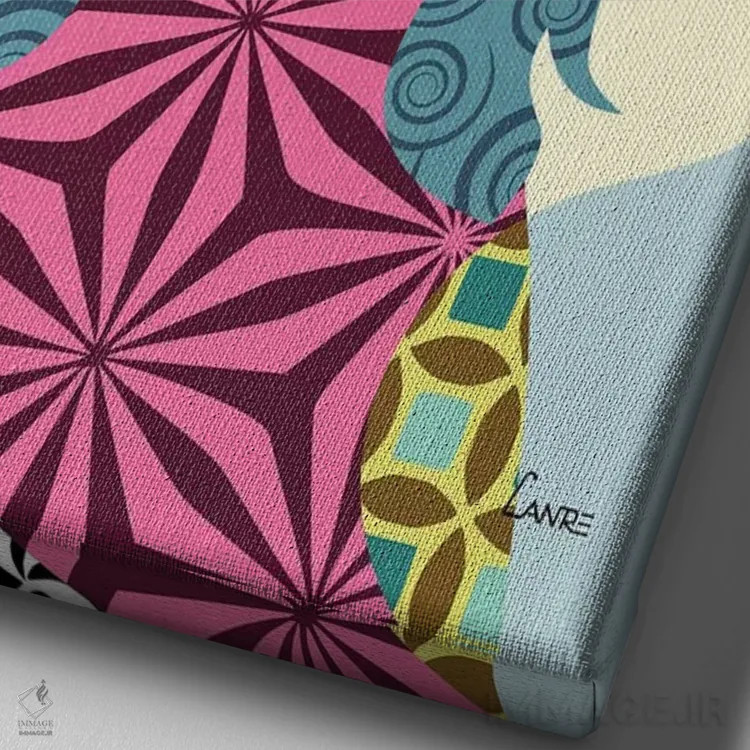 تابلو دکوراتیو "بورزوی سگ گرگ نما روسی" اثر لانره استودیو - نمای نزدیک بافت بوم