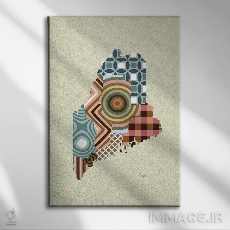 تابلو دکوراتیو "ایالت مین" اثر لانره استودیو - نمای روبهرو روی دیوار