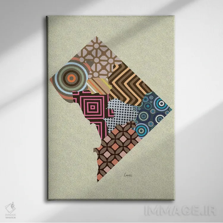 تابلو دکوراتیو "واشنگتن دی سی" اثر لانره استودیو - نمای روبهرو روی دیوار