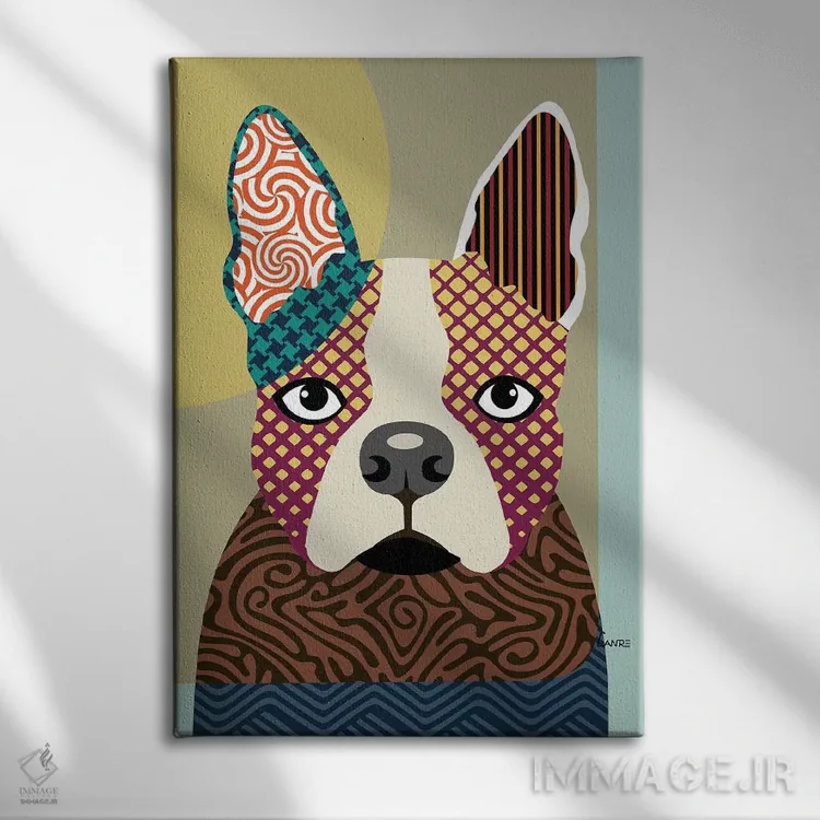 تابلو دکوراتیو "بوستون تریر" اثر لانره استودیو - نمای روبهرو روی دیوار