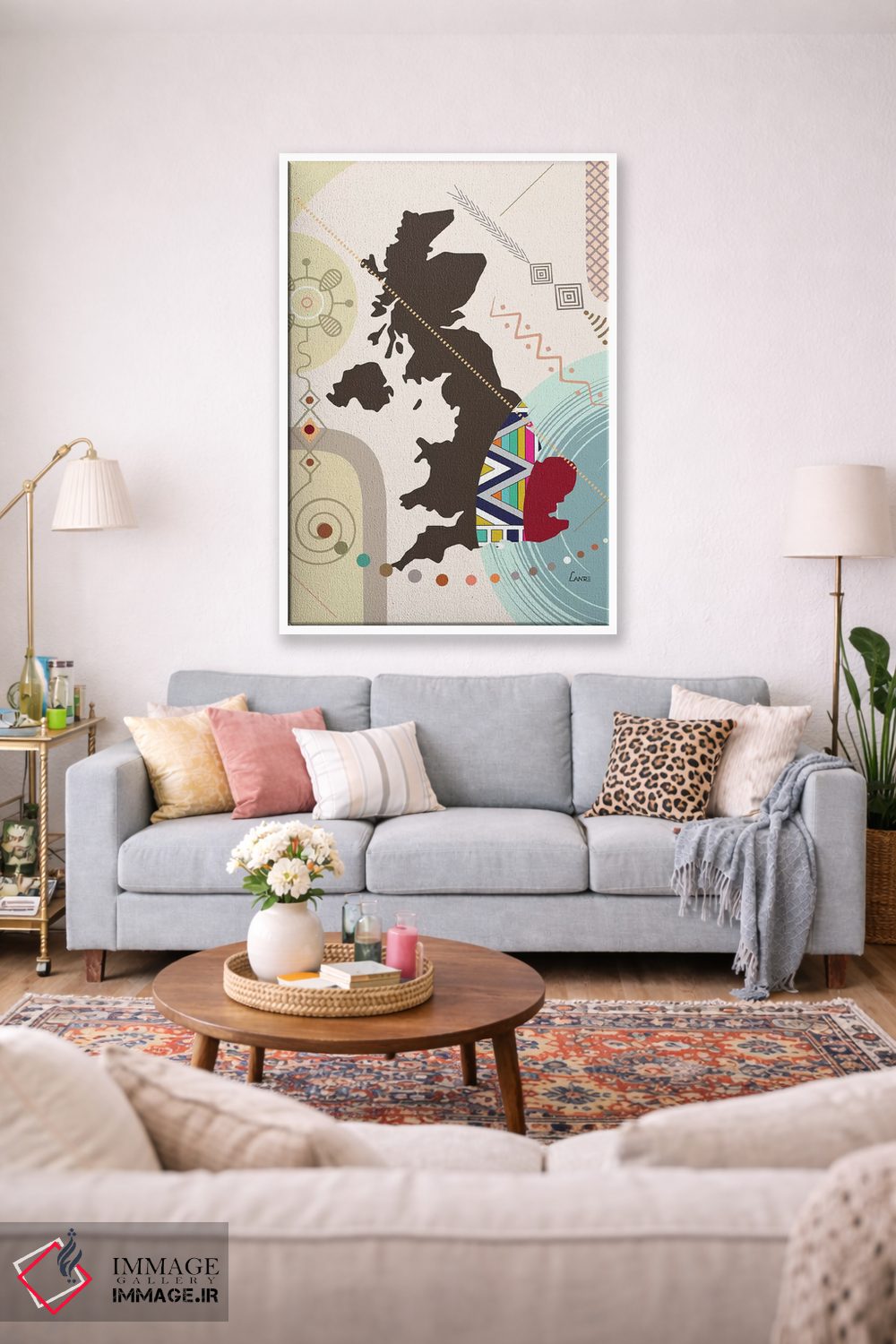 تابلو دکوراتیو "بریتانیا به سبک هنری" اثر لانره استودیو - D1W