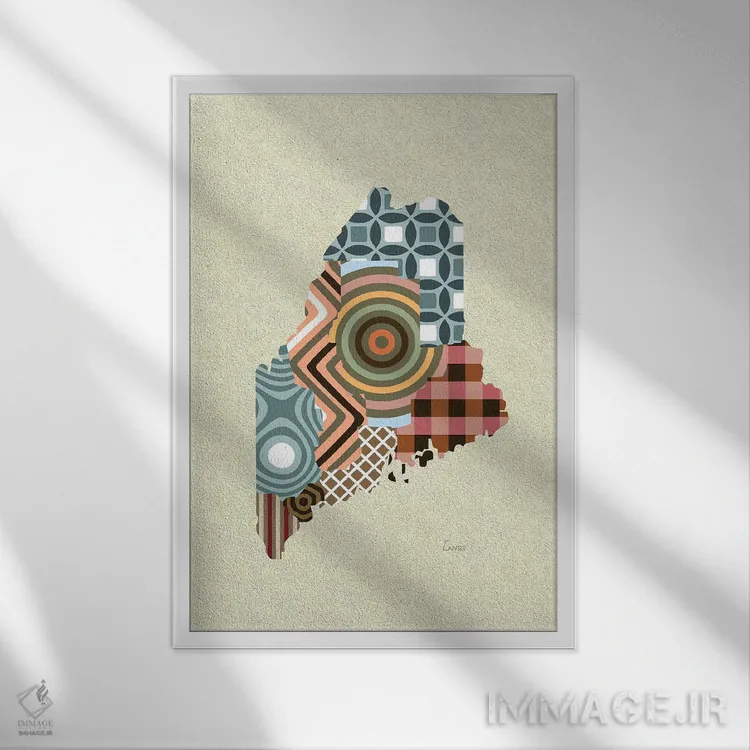 تابلو دکوراتیو "ایالت مین" اثر لانره استودیو - نمای قابدار سفید