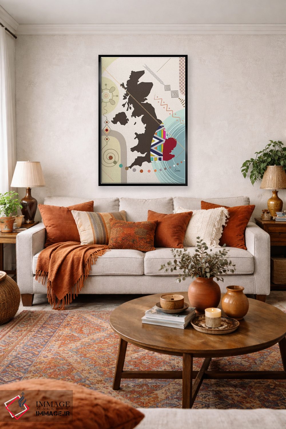 تابلو دکوراتیو "بریتانیا به سبک هنری" اثر لانره استودیو - D3B