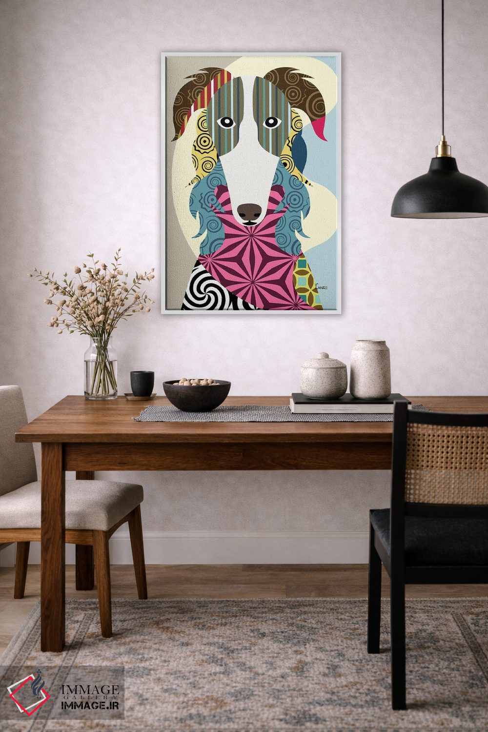 تابلو دکوراتیو "بورزوی سگ گرگ نما روسی" اثر لانره استودیو - D2W