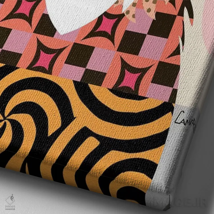 تابلو دکوراتیو "آفن پینشر" اثر لانره استودیو - نمای نزدیک بافت بوم