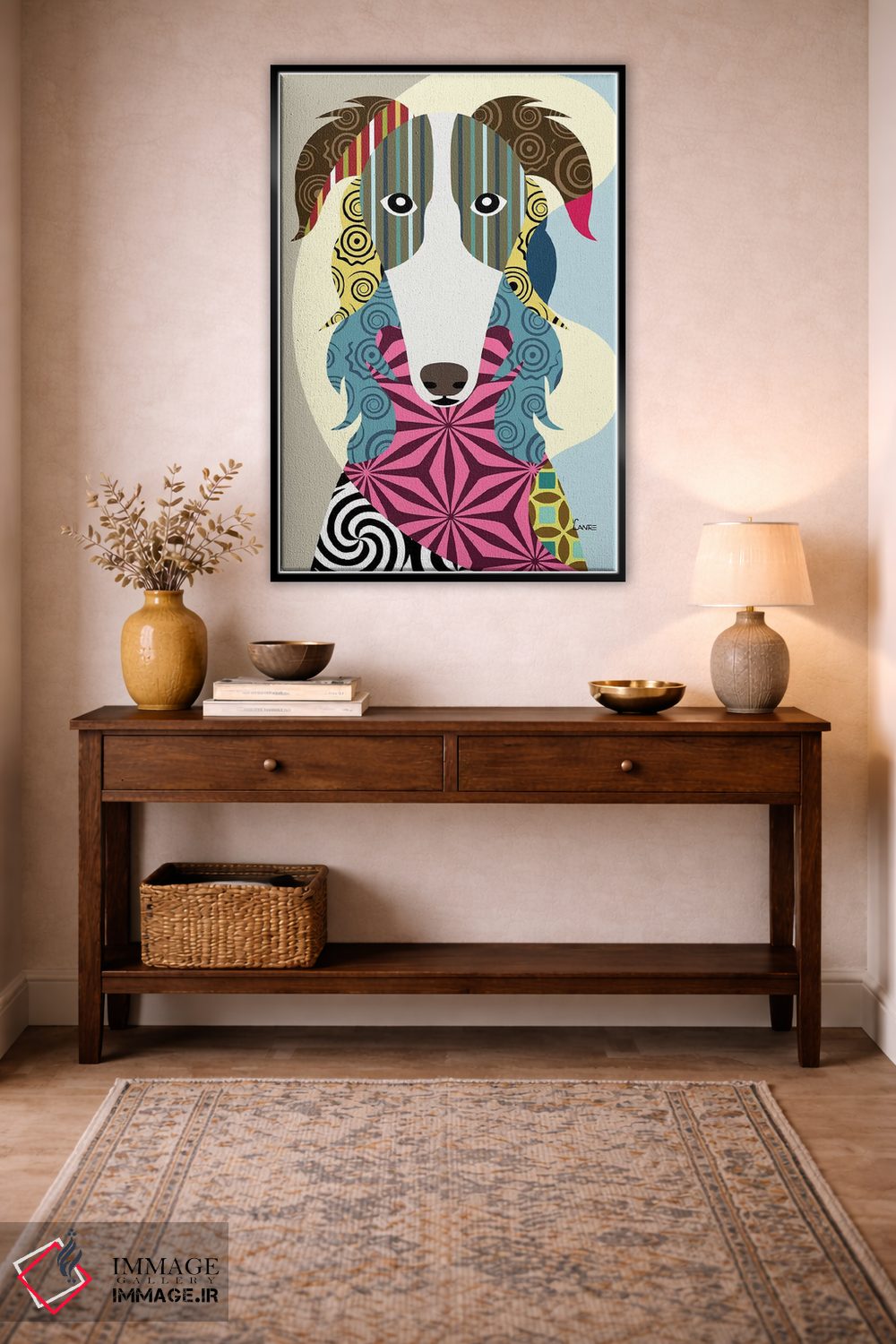 تابلو دکوراتیو "بورزوی سگ گرگ نما روسی" اثر لانره استودیو - D4B