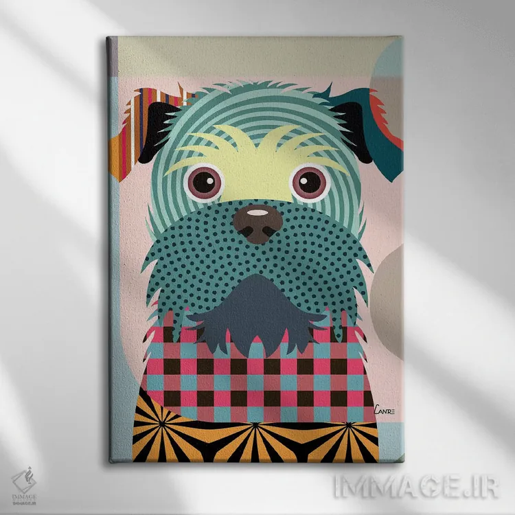 تابلو دکوراتیو "بروسلز گریفون" اثر لانره استودیو - نمای روبهرو روی دیوار