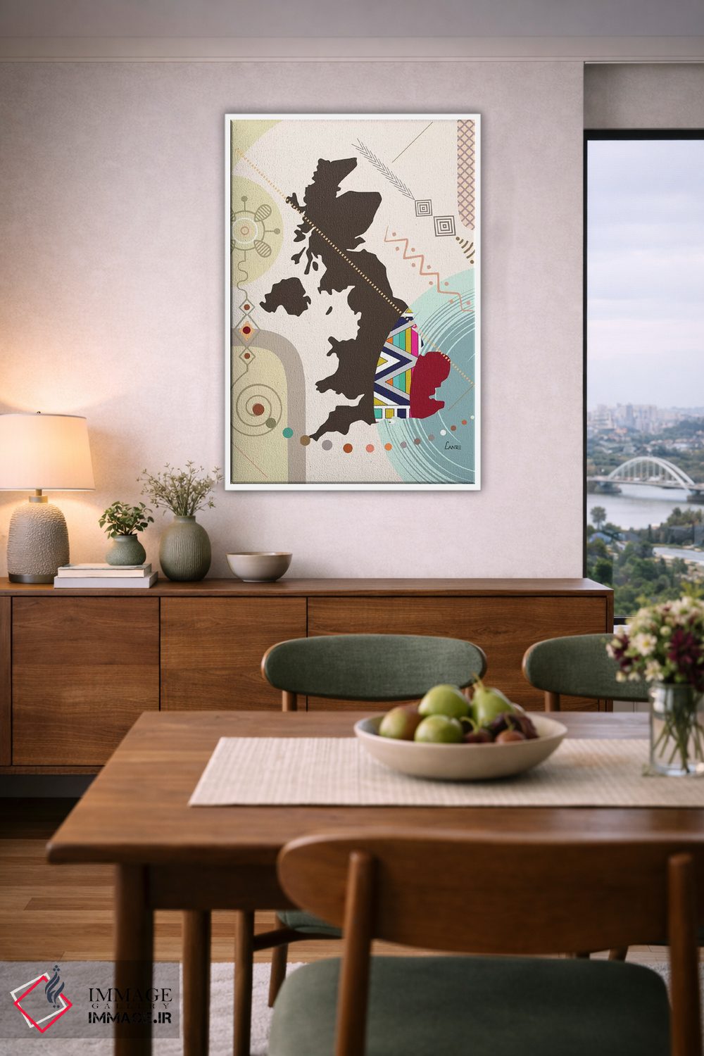 تابلو دکوراتیو "بریتانیا به سبک هنری" اثر لانره استودیو - D6W