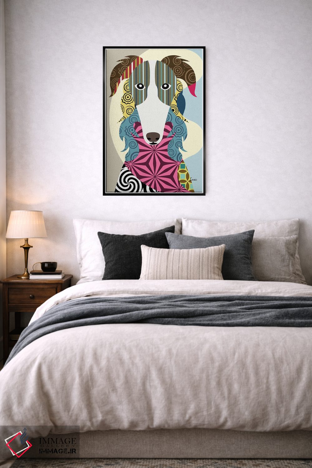 تابلو دکوراتیو "بورزوی سگ گرگ نما روسی" اثر لانره استودیو - D6B