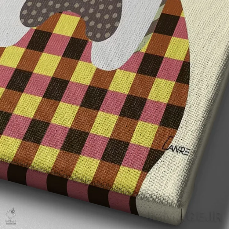 تابلو دکوراتیو "بولماستیف" اثر لانره استودیو - نمای نزدیک بافت بوم