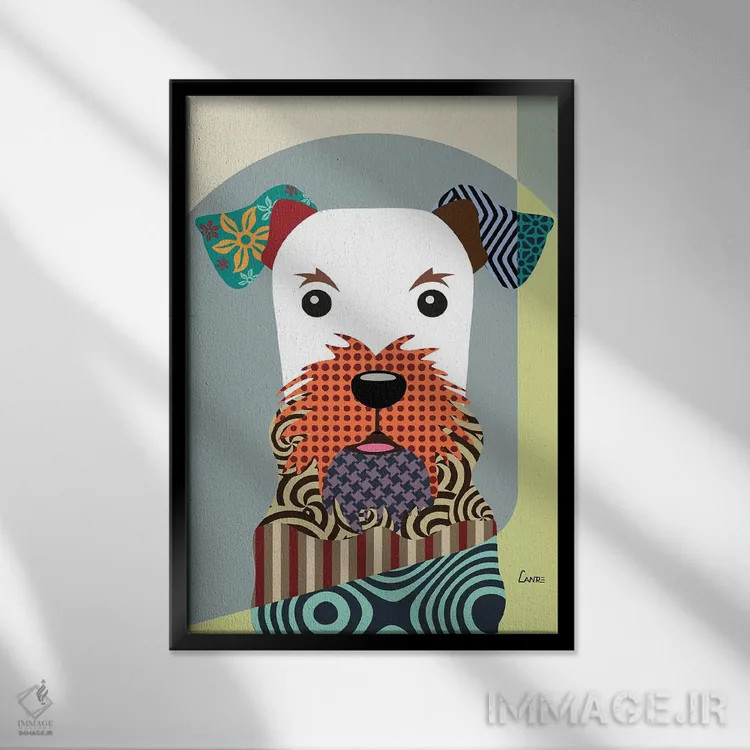 تابلو دکوراتیو "ایردیل تریر" اثر لانره استودیو - نمای قابدار مشکی