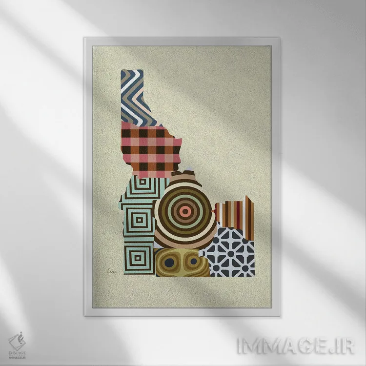 تابلو دکوراتیو "ایالت آیداهو" اثر لانره استودیو - نمای قابدار سفید