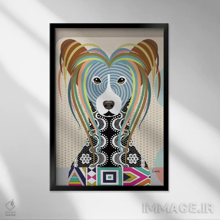 تابلو دکوراتیو "چاینیز کرستد" اثر لانره استودیو - نمای قابدار مشکی