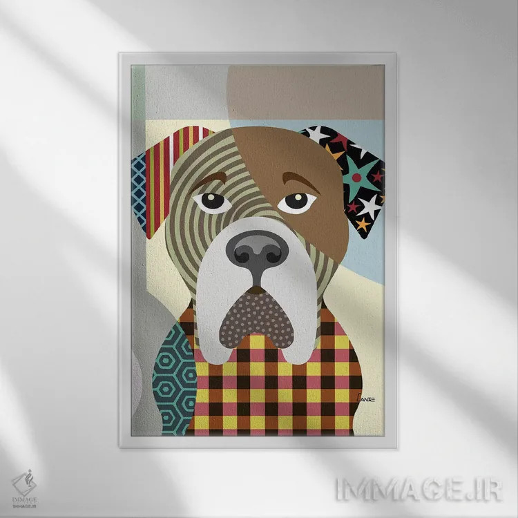 تابلو دکوراتیو "بولماستیف" اثر لانره استودیو - نمای قابدار سفید