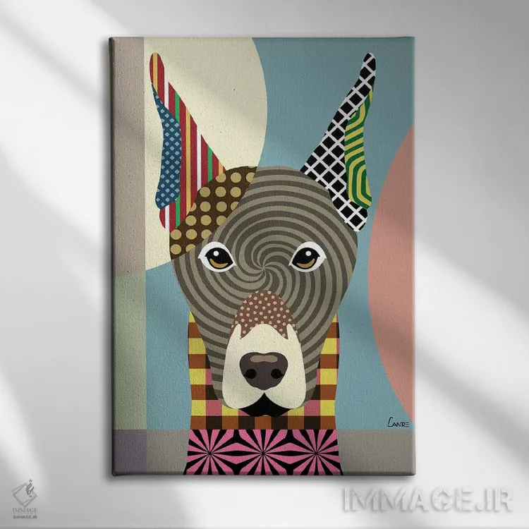 تابلو دکوراتیو "دوبرمن پینشر" اثر لانره استودیو - نمای روبهرو روی دیوار