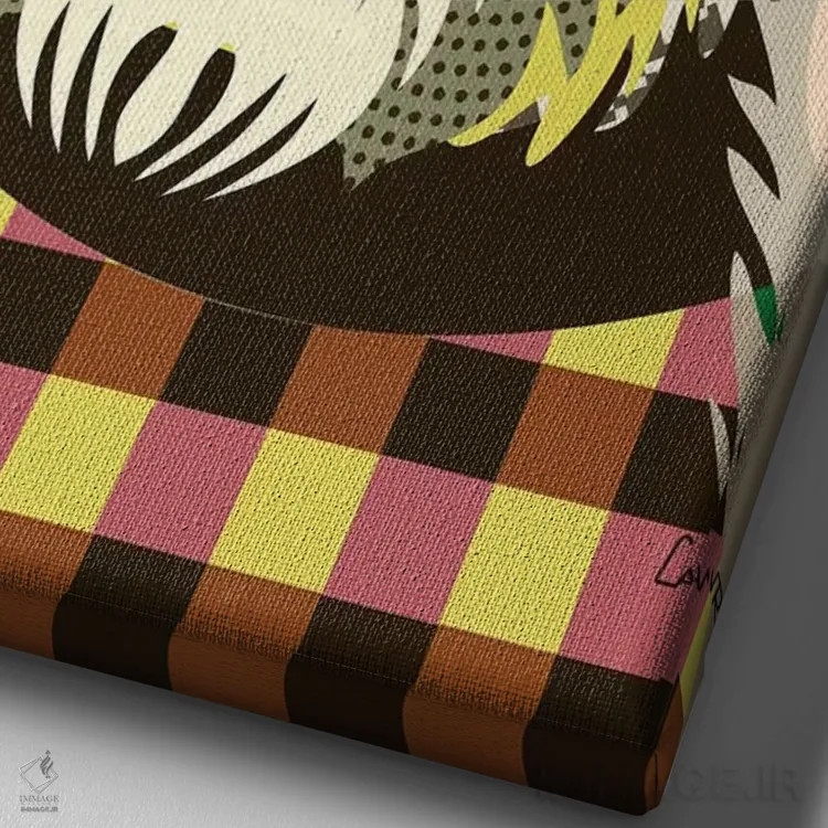 تابلو دکوراتیو "دندی باورموت تریر" اثر لانره استودیو - نمای نزدیک بافت بوم