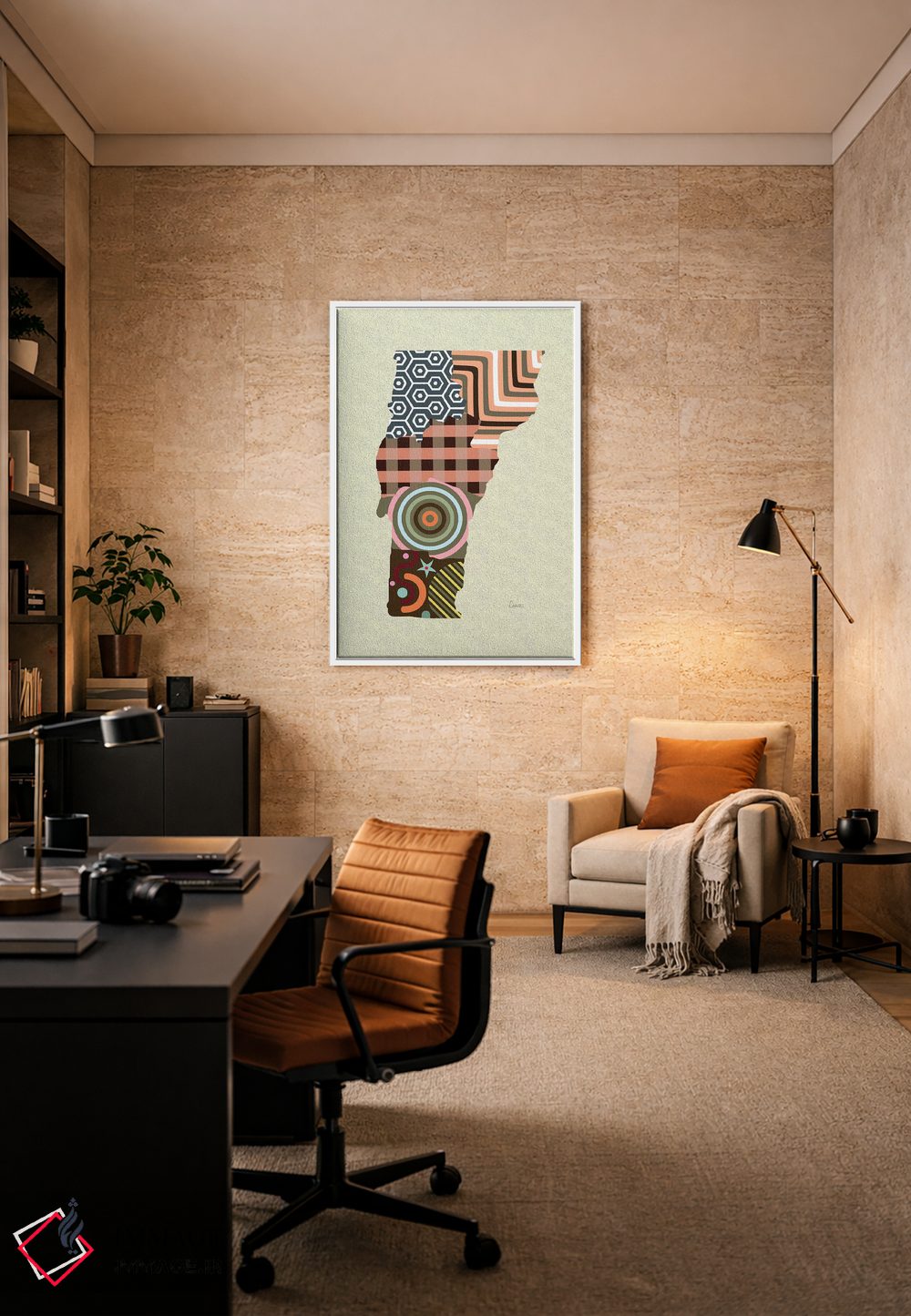 تابلو دکوراتیو "ایالت ورمونت" اثر لانره استودیو - D6W