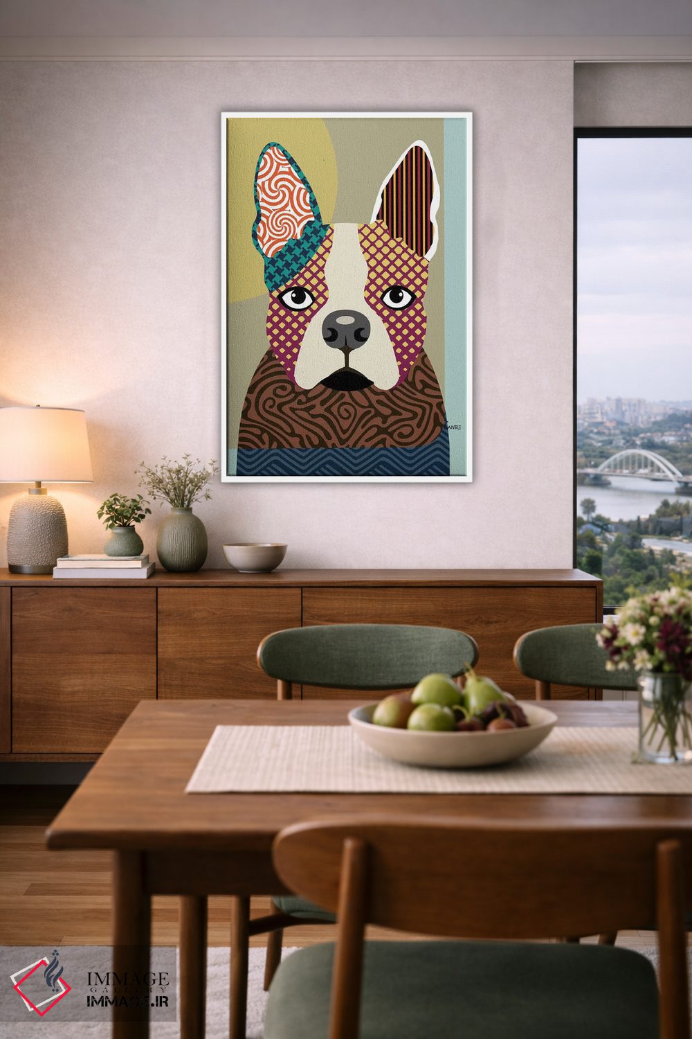 تابلو دکوراتیو "بوستون تریر" اثر لانره استودیو - D5W