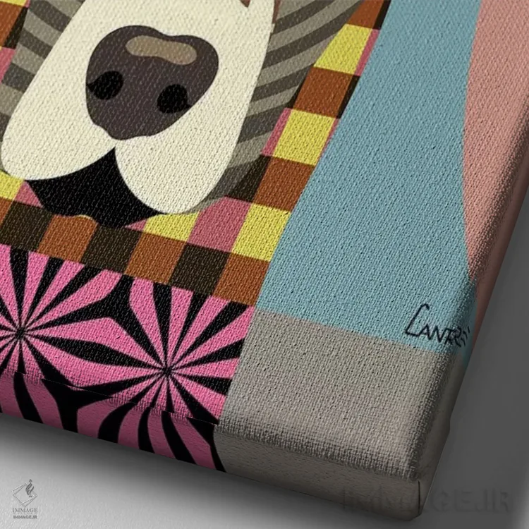 تابلو دکوراتیو "دوبرمن پینشر" اثر لانره استودیو - نمای نزدیک بافت بوم