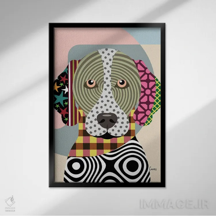 تابلو دکوراتیو "پوینتر کوتاه مو آلمانی" اثر لانره استودیو - نمای قابدار مشکی