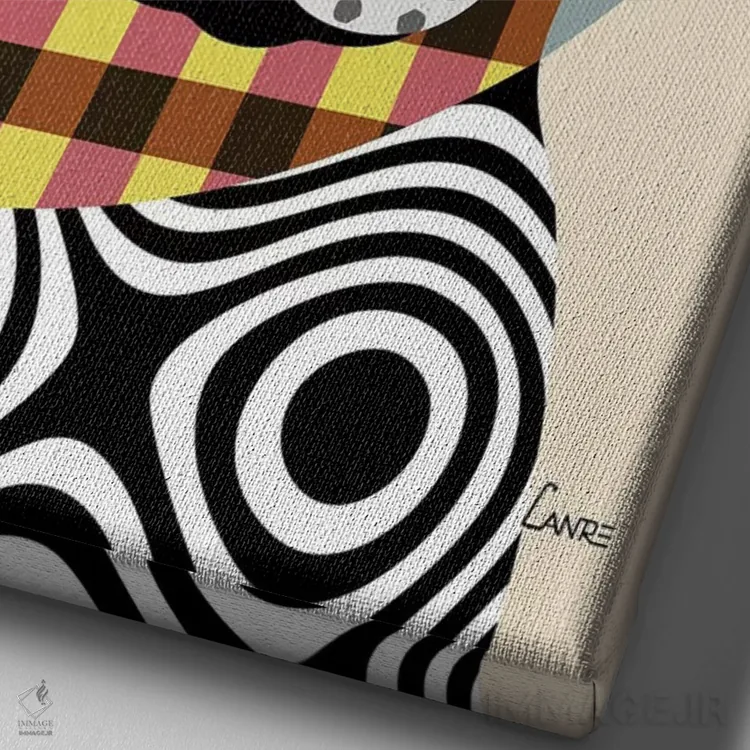 تابلو دکوراتیو "پوینتر کوتاه مو آلمانی" اثر لانره استودیو - نمای نزدیک بافت بوم