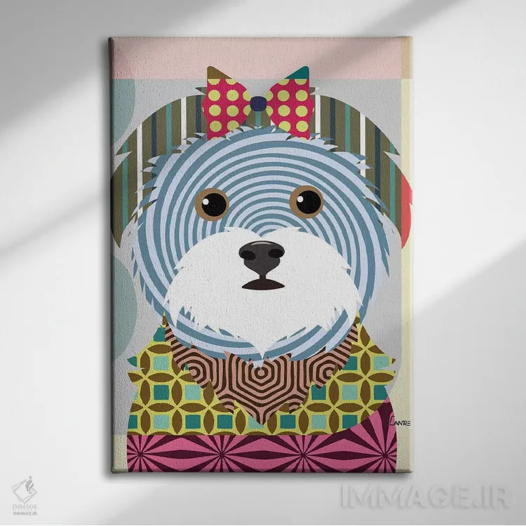 تابلو دکوراتیو "مالتیز" اثر لانره استودیو - نمای روبهرو روی دیوار