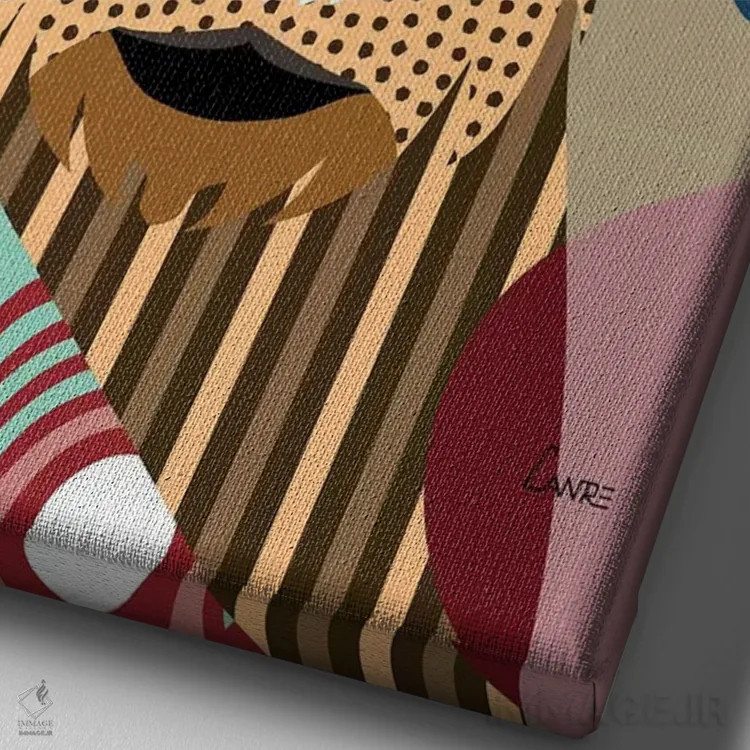 تابلو دکوراتیو "پوینتر سیم مو آلمانی" اثر لانره استودیو - نمای نزدیک بافت بوم