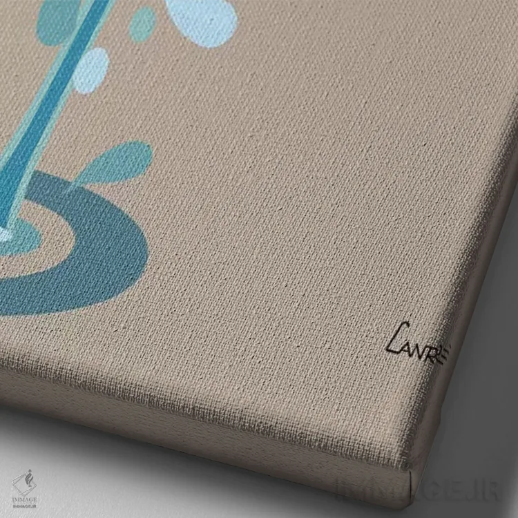 تابلو دکوراتیو "برج دلو" اثر لانره استودیو - نمای نزدیک بافت بوم