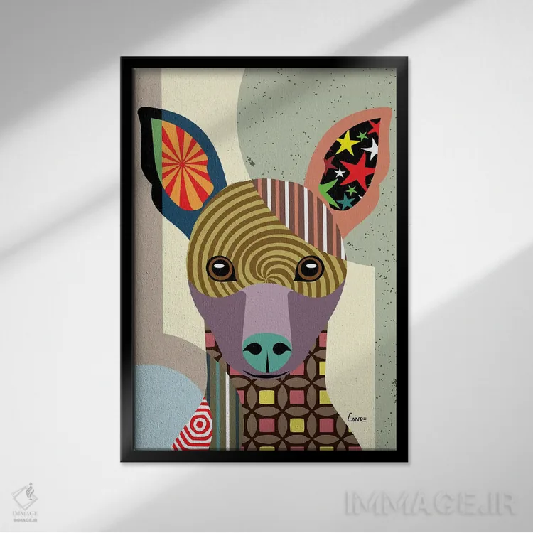 تابلو دکوراتیو "مینیاتور پینشر" اثر لانره استودیو - نمای قابدار مشکی