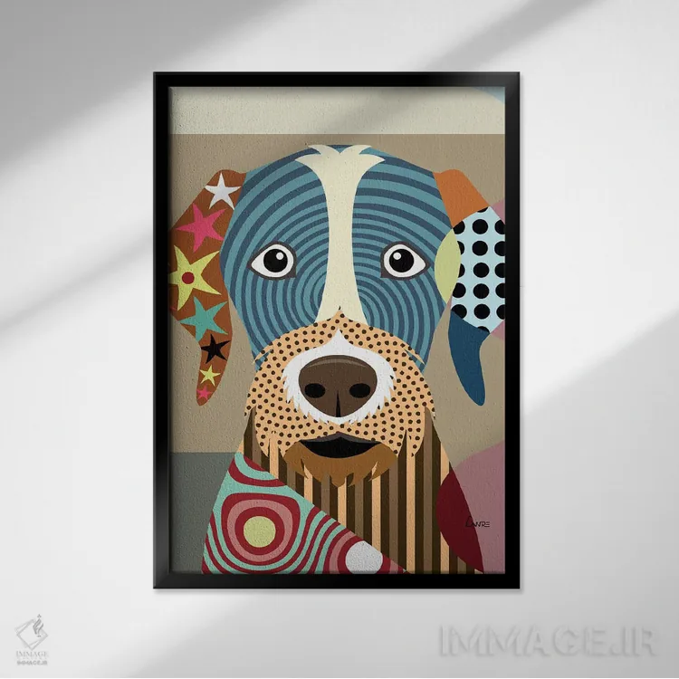 تابلو دکوراتیو "پوینتر سیم مو آلمانی" اثر لانره استودیو - نمای قابدار مشکی