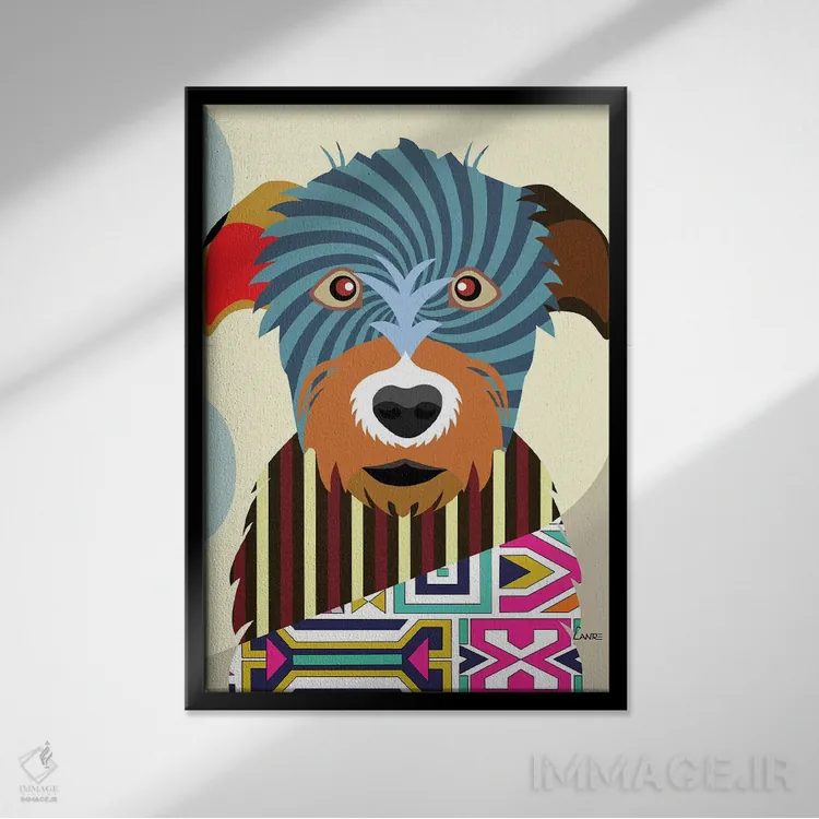 تابلو دکوراتیو "گرگ نمای ایرلندی" اثر لانره استودیو - نمای قابدار مشکی