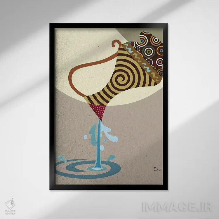 تابلو دکوراتیو "برج دلو" اثر لانره استودیو - نمای قابدار مشکی