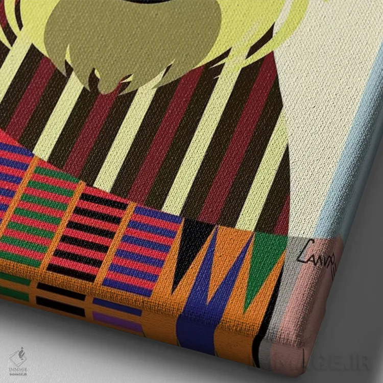 تابلو دکوراتیو "آیریش تریر" اثر لانره استودیو - نمای نزدیک بافت بوم