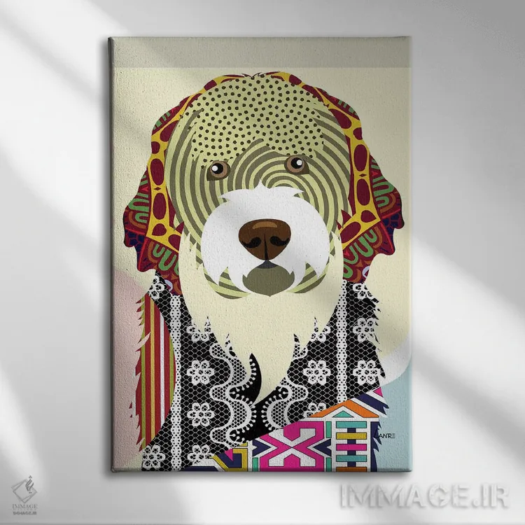 تابلو دکوراتیو سگ آبی پرتغالی اثر لانره استودیو - نمای روبهرو روی دیوار
