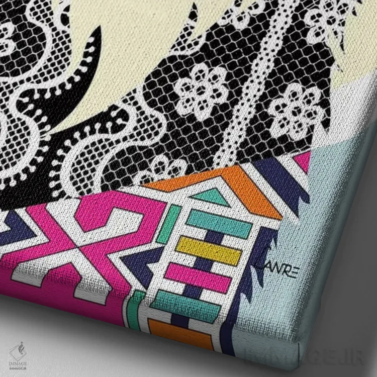 تابلو دکوراتیو سگ آبی پرتغالی اثر لانره استودیو - نمای نزدیک بافت بوم