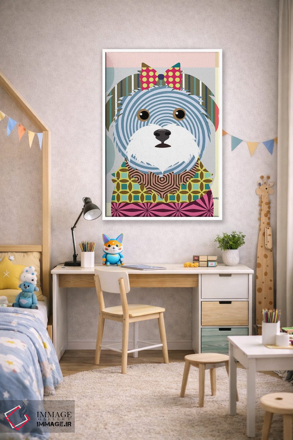 تابلو دکوراتیو "مالتیز" اثر لانره استودیو - D1W