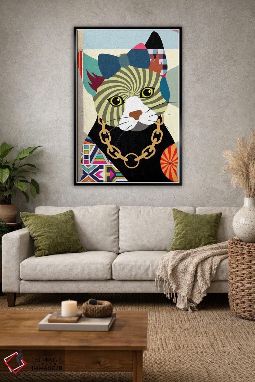 تابلو دکوراتیو "گربه هیپستر" اثر لانره استودیو - D2B