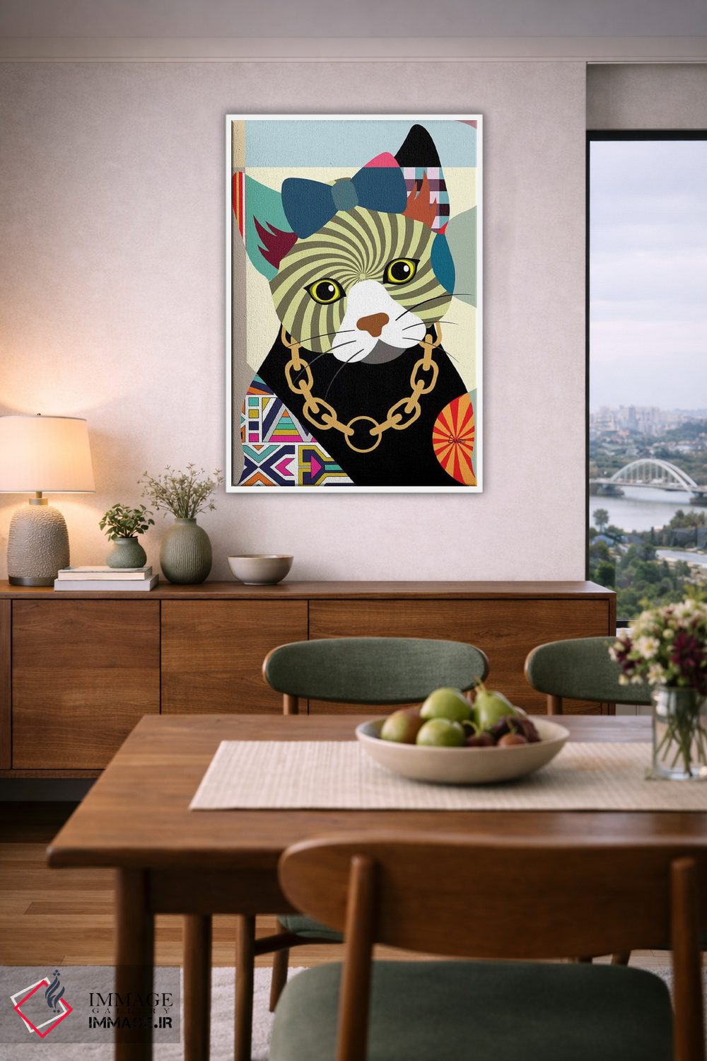 تابلو دکوراتیو "گربه هیپستر" اثر لانره استودیو - D6W