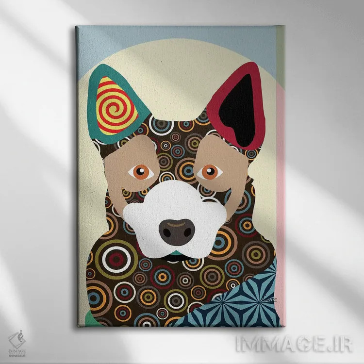 تابلو دکوراتیو گاو استرالیایی اثر لانره استودیو - نمای روبهرو روی دیوار