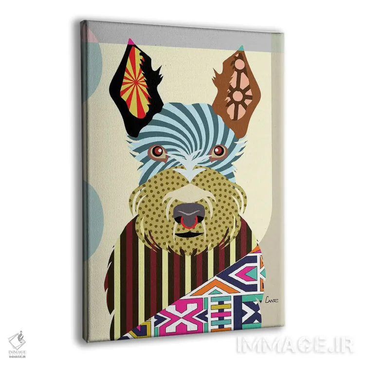 تابلو دکوراتیو تریر اسکاتلندی اثر لانره استودیو - نمای پرسپکتیو محصول