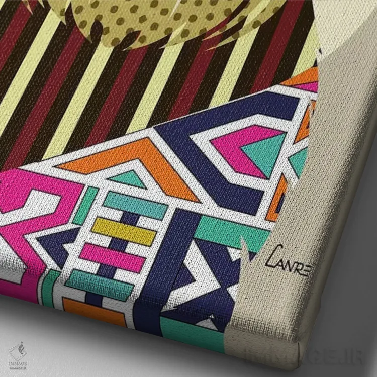 تابلو دکوراتیو تریر اسکاتلندی اثر لانره استودیو - نمای نزدیک بافت بوم