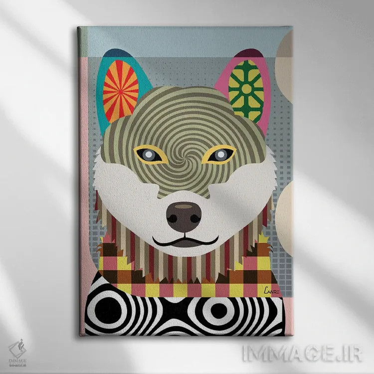 تابلو دکوراتیو شیبا اینو اثر لانره استودیو - نمای روبهرو روی دیوار