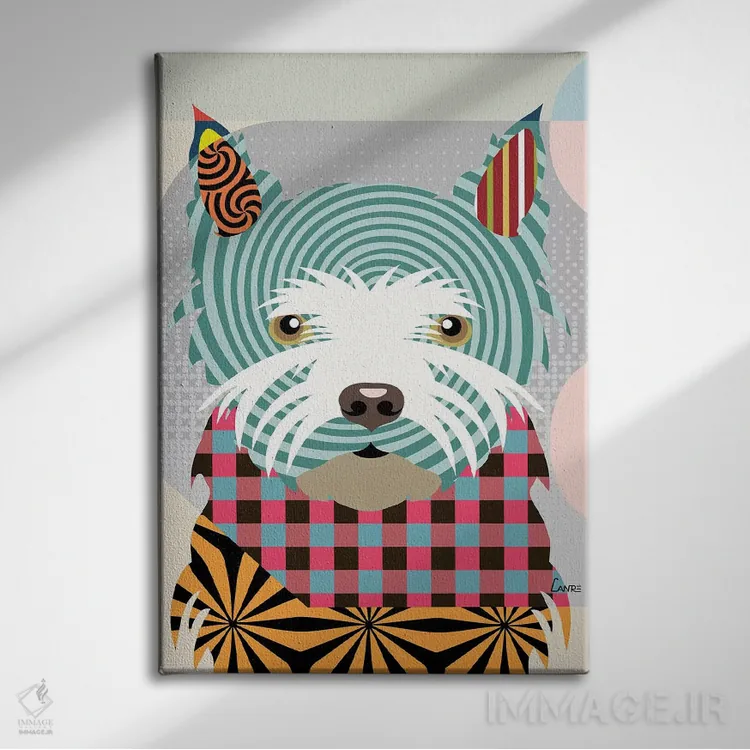 تابلو دکوراتیو تریر وست هایلند اثر لانره استودیو - نمای روبهرو روی دیوار