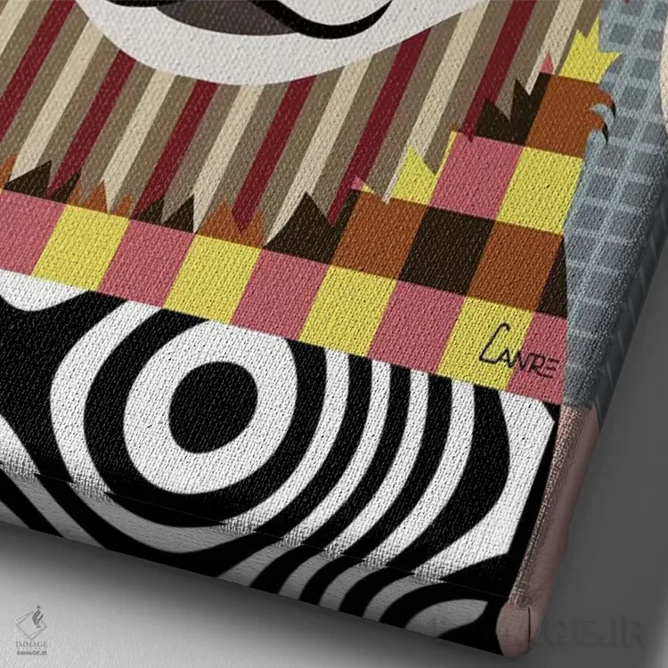 تابلو دکوراتیو شیبا اینو اثر لانره استودیو - نمای نزدیک بافت بوم