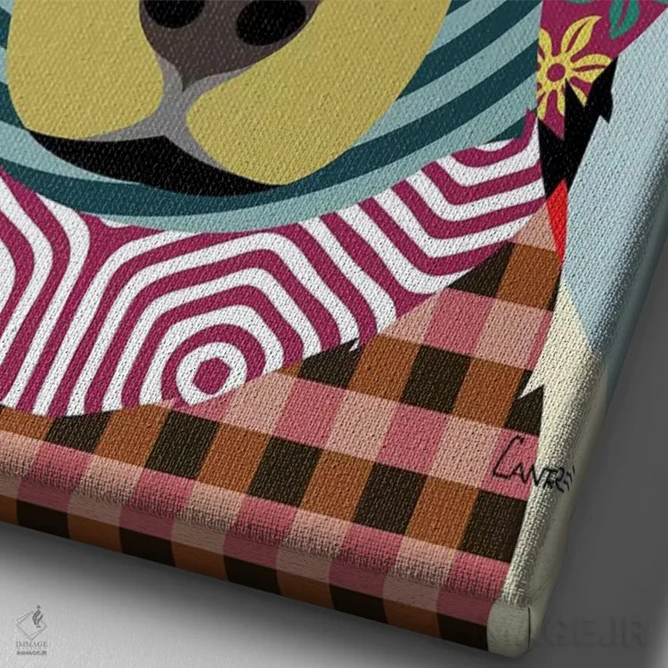 تابلو دکوراتیو هاسکی سیبری اثر لانره استودیو - نمای نزدیک بافت بوم