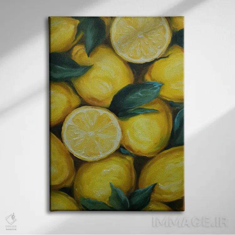 تابلو دکوراتیو لیموها اثر جین لانتسمن - نمای روبهرو روی دیوار