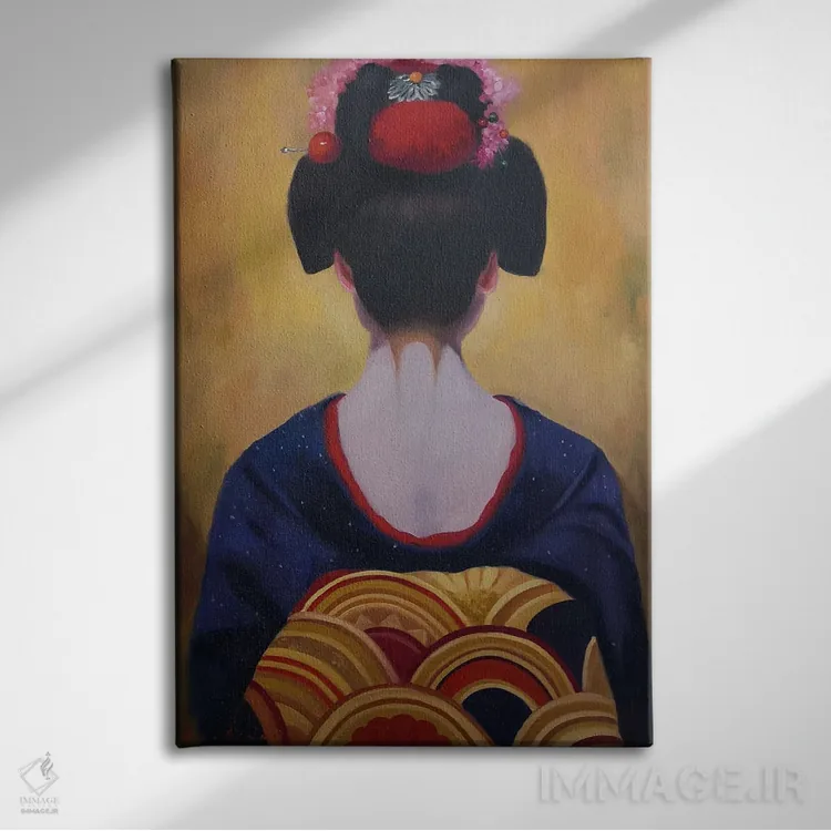 تابلو دکوراتیو مایکو زیبا اثر جین لانتسمن - نمای روبهرو روی دیوار