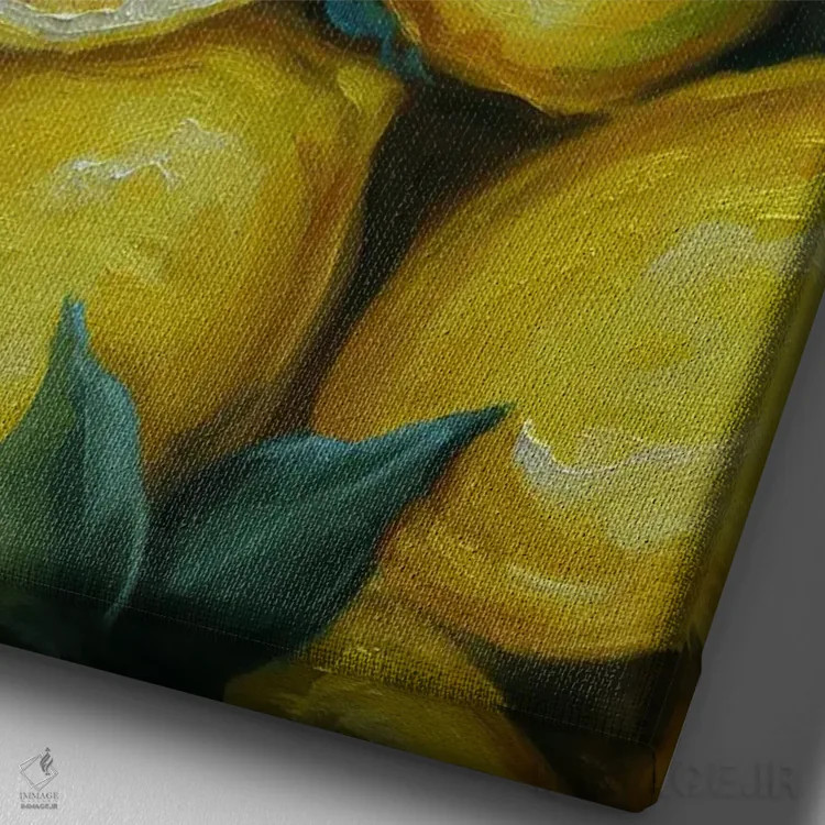 تابلو دکوراتیو لیموها اثر جین لانتسمن - نمای نزدیک بافت بوم