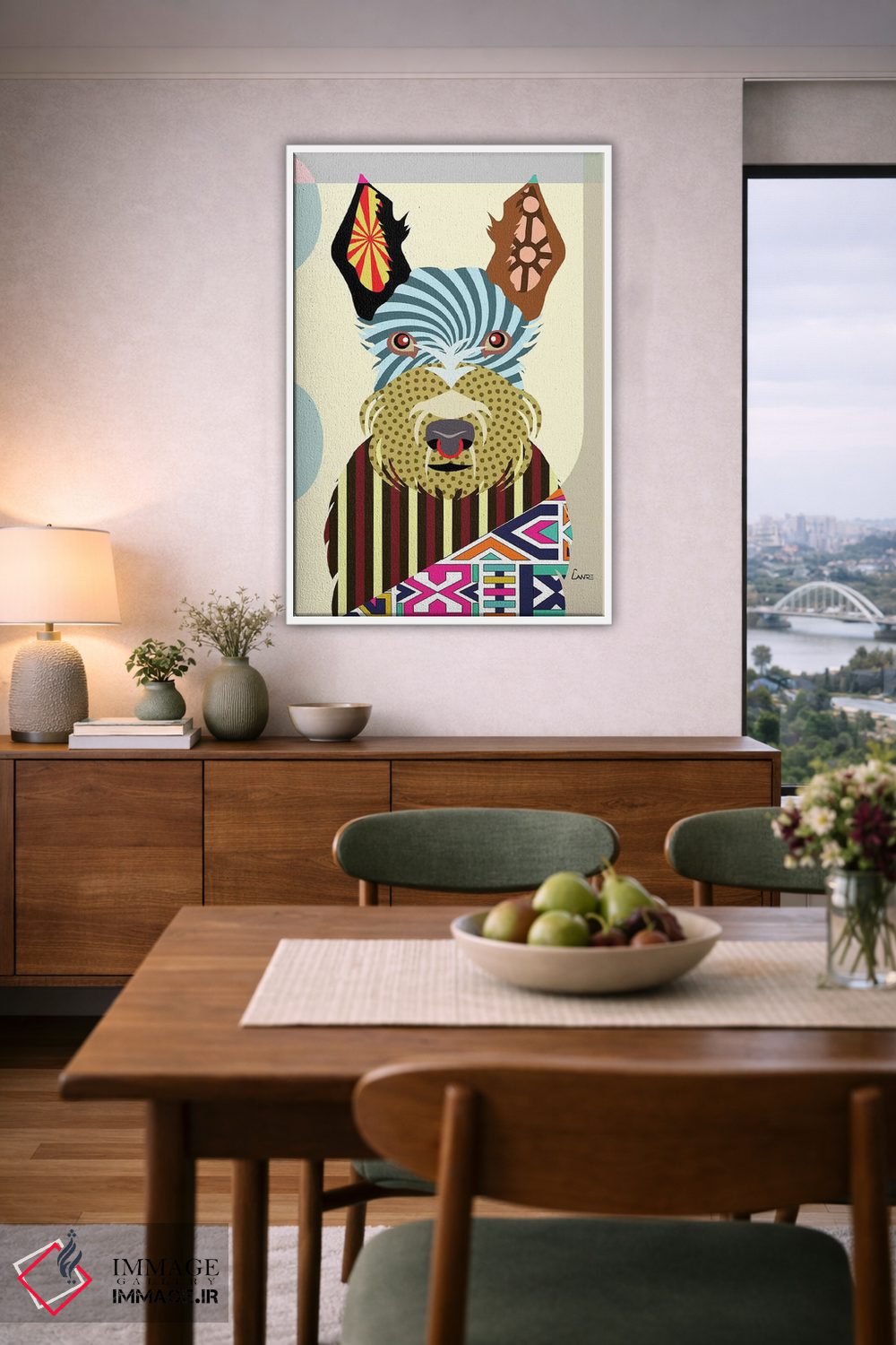 تابلو دکوراتیو تریر اسکاتلندی اثر لانره استودیو - D6W