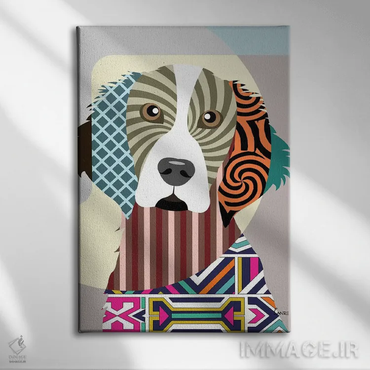 تابلو دکوراتیو ولش اسپرینگر اسپانیل اثر لانره استودیو - نمای روبهرو روی دیوار